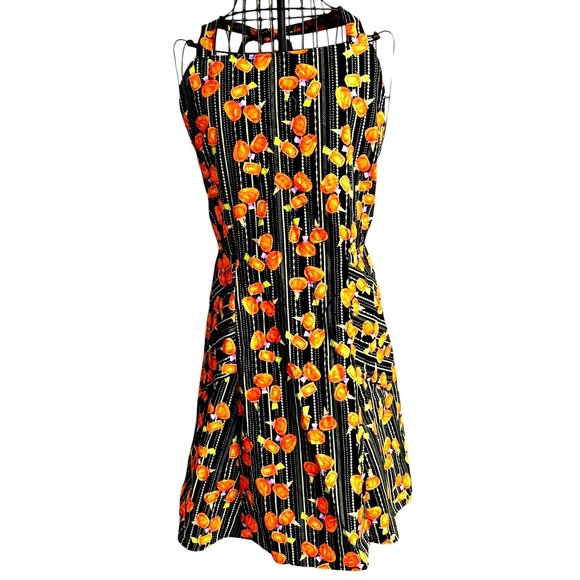 Vintage Handmade Halloween Apron Jack O Lanterns Pockets Baking Trick Treat New - Picture 4 of 12